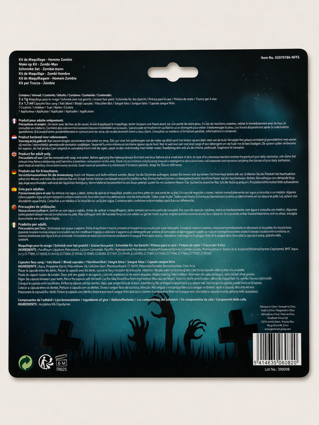 Kit de maquillage Halloween – Homme Zombie Goodmark