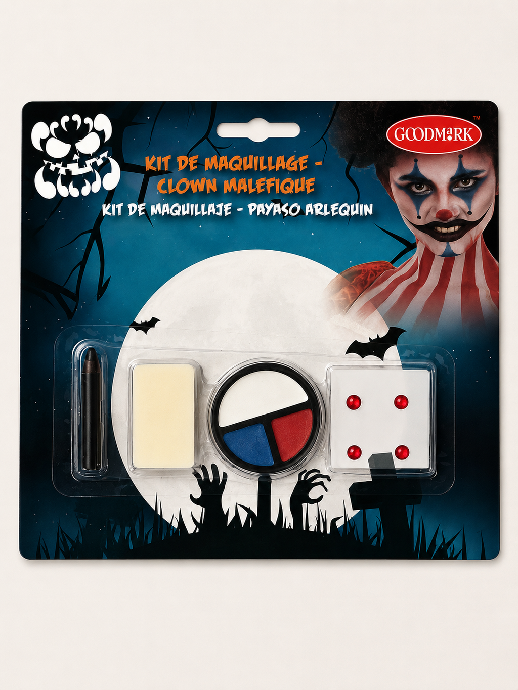 Kit de maquillage Halloween – Clown Maléfique Goodmark