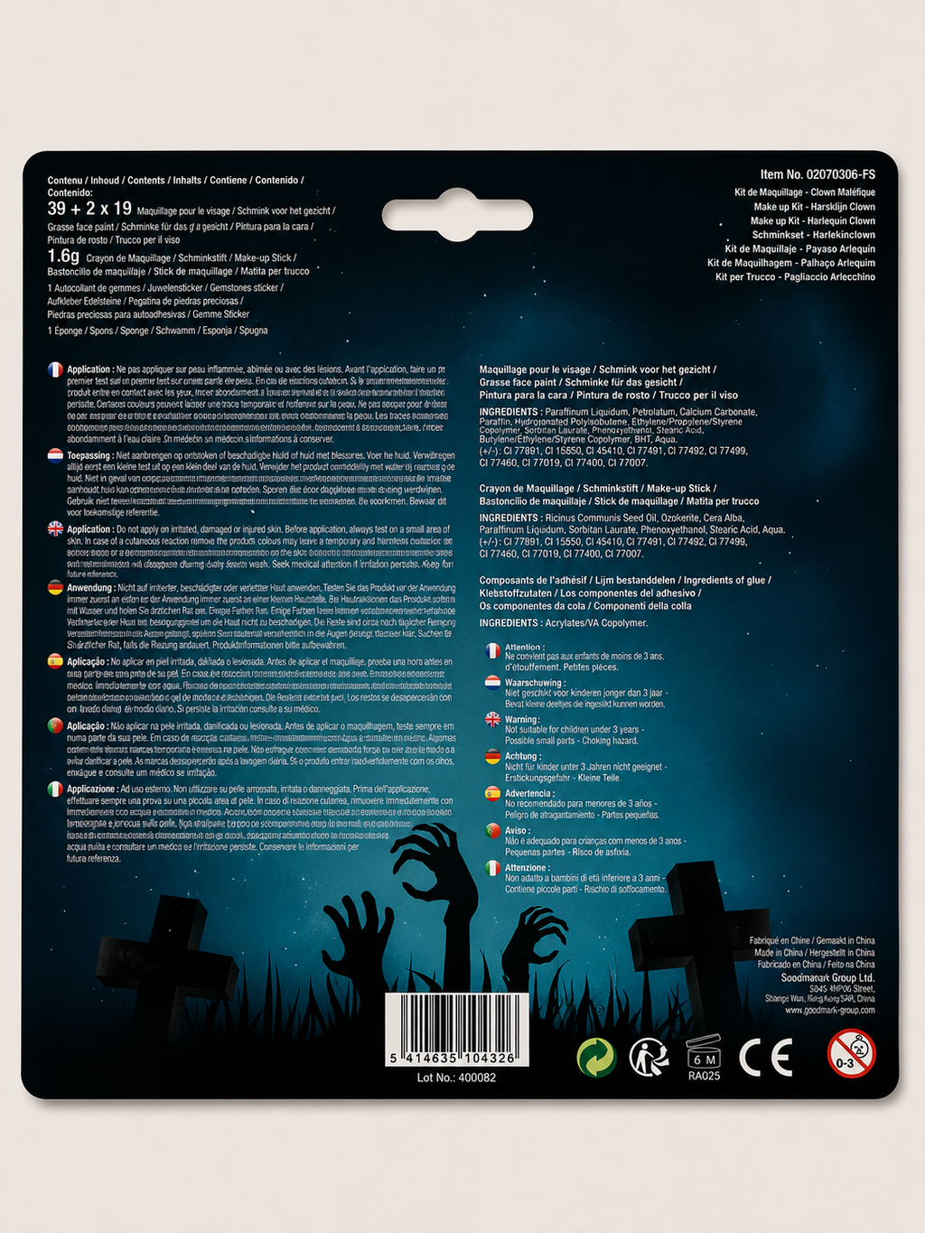 Kit de maquillage Halloween – Clown Maléfique Goodmark