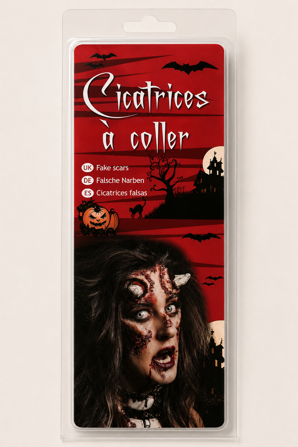 Fausse corne à coller – Effet blessure Halloween