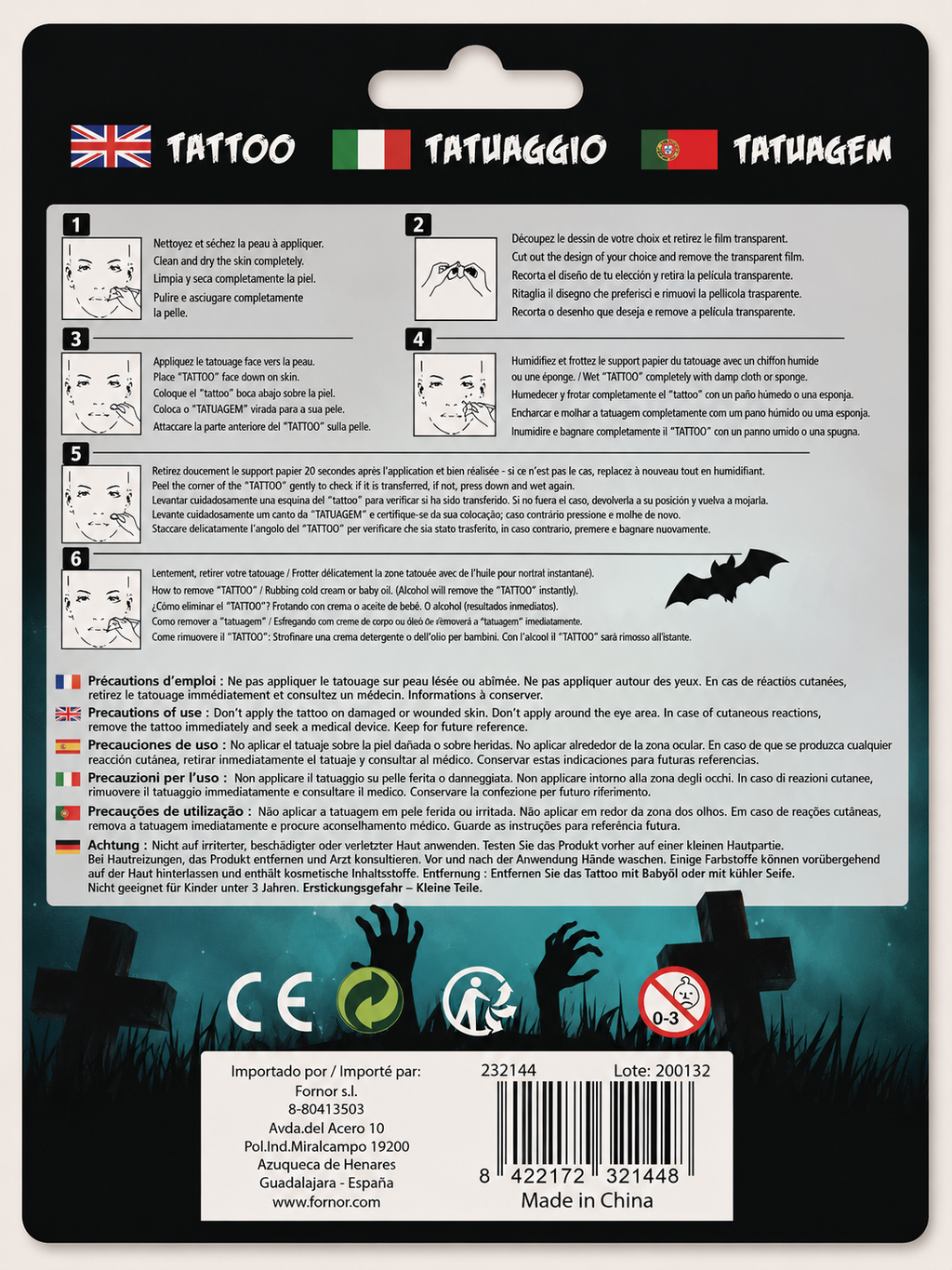 Tatouages temporaires Halloween – Fausses cicatrices et sutures