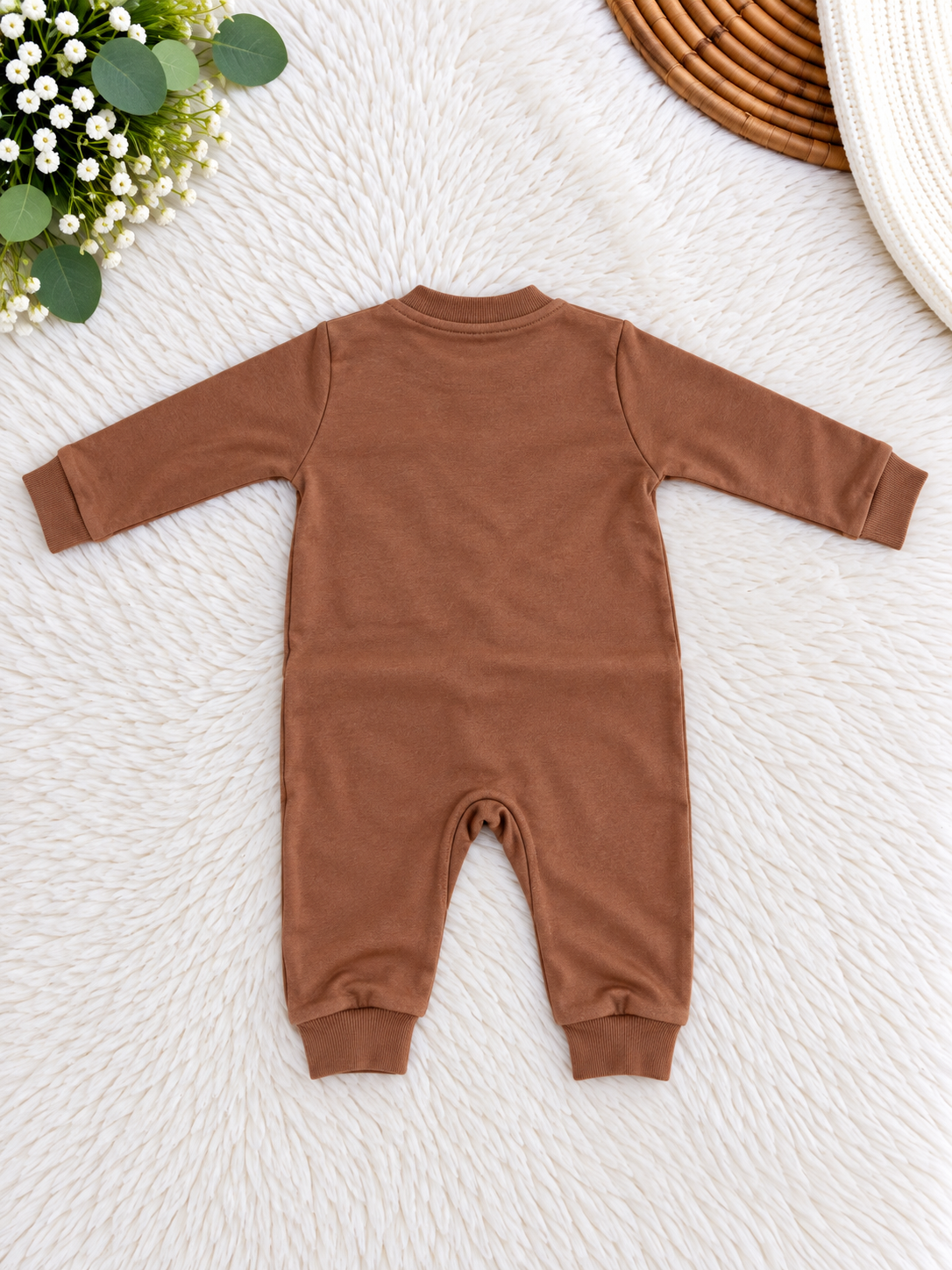 Pyjama bébé en coton – Coloris caramel – Manches longues – Neuf