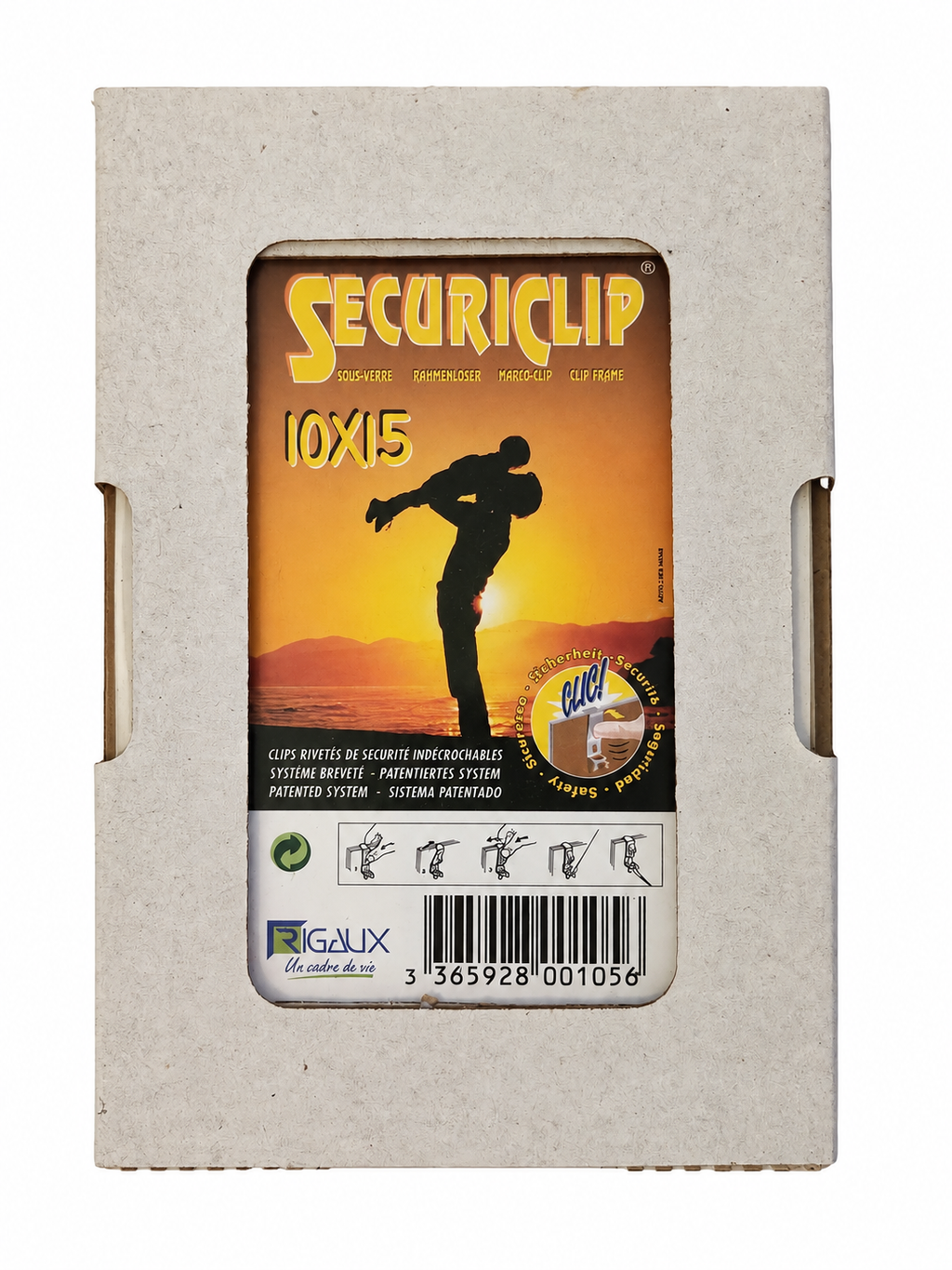 Cadre photo sans bordure à clips Securiclip – Format 10 × 15 cm
