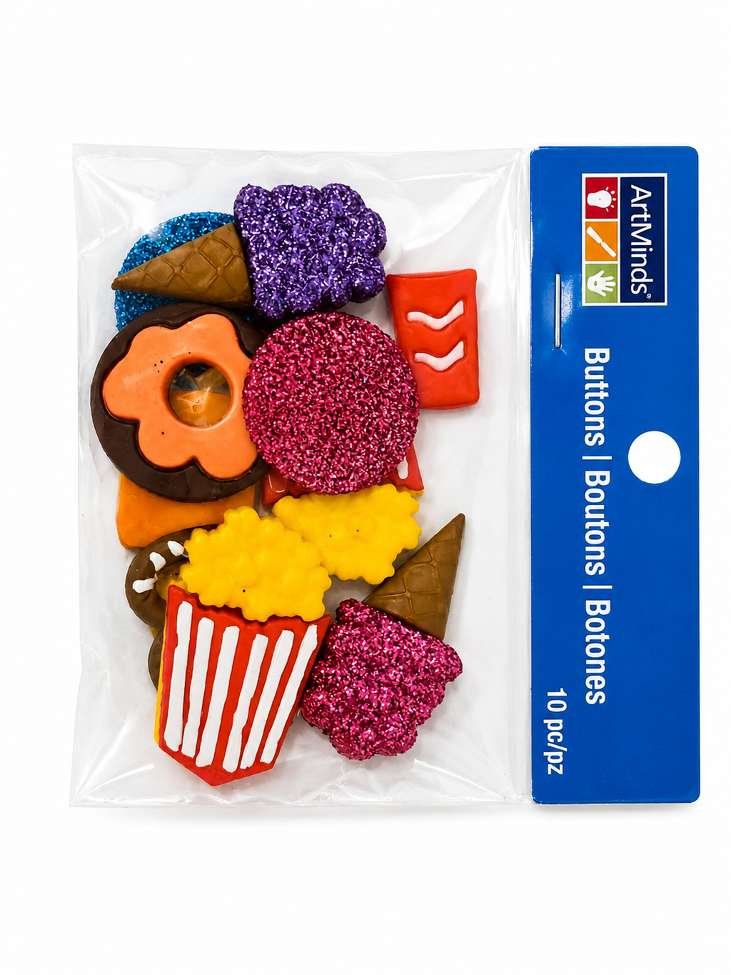 Lot de 10 boutons décoratifs fantaisie – Thème Gourmand