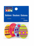 Lot de 10 boutons décoratifs fantaisie – Thème Œufs de Pâques