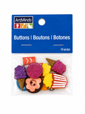 Lot de 10 boutons décoratifs fantaisie – Thème Gourmand