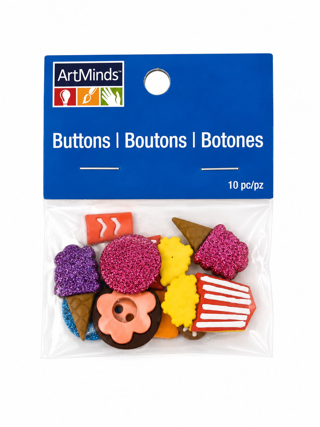 Lot de 10 boutons décoratifs fantaisie – Thème Gourmand