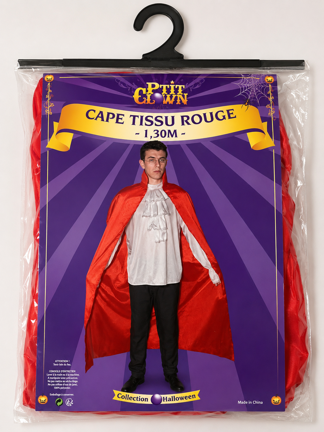 Cape rouge Halloween 1,30 m – Adulte