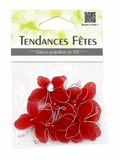Lot de 10 décorations papillon rouges