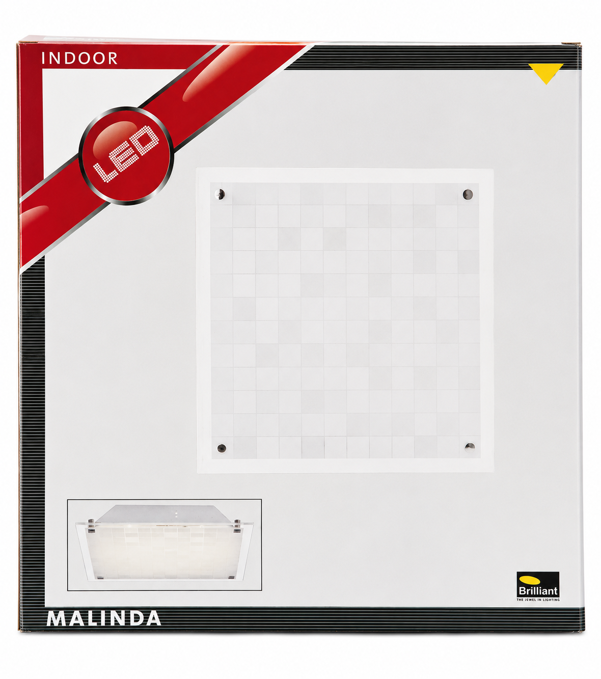 Plafonnier LED BRILLIANT Malinda – 10 W – 750 lm – Blanc chaud