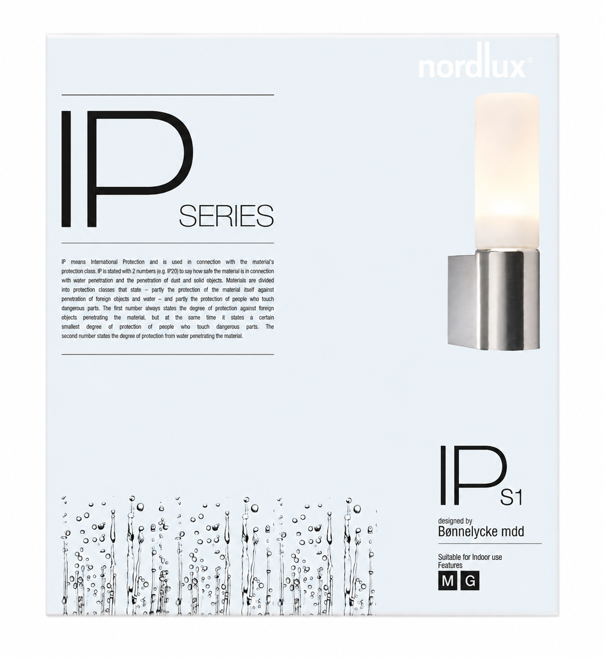 Applique murale NORDLUX IP S1 – Chrome – IP44 – E27