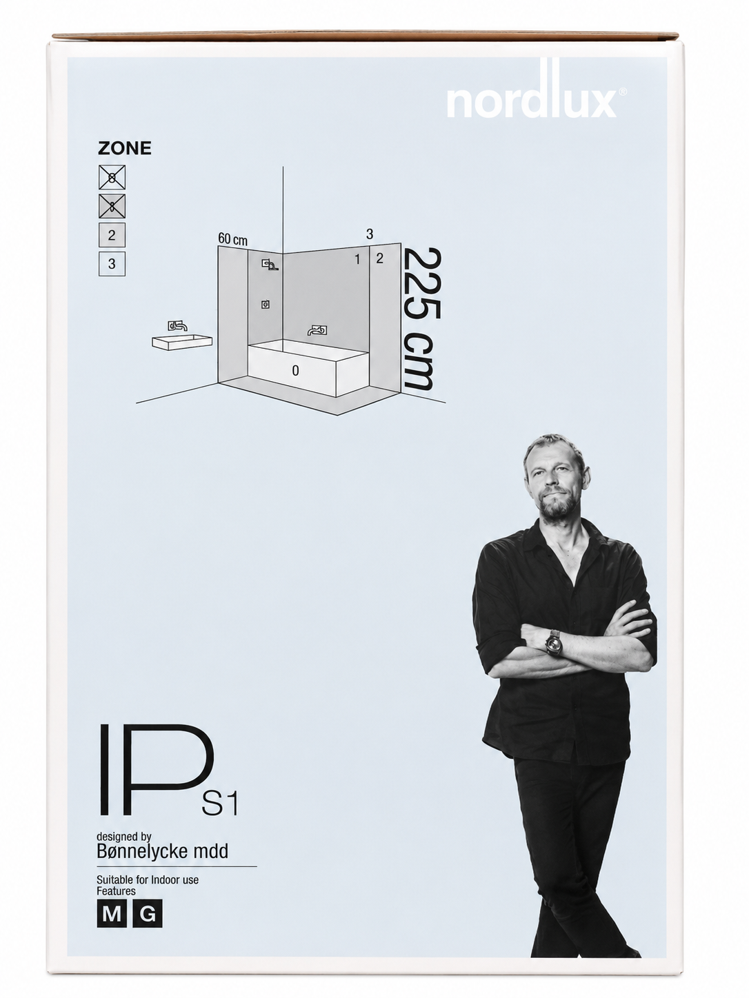 Applique murale NORDLUX IP S1 – Chrome – IP44 – E27
