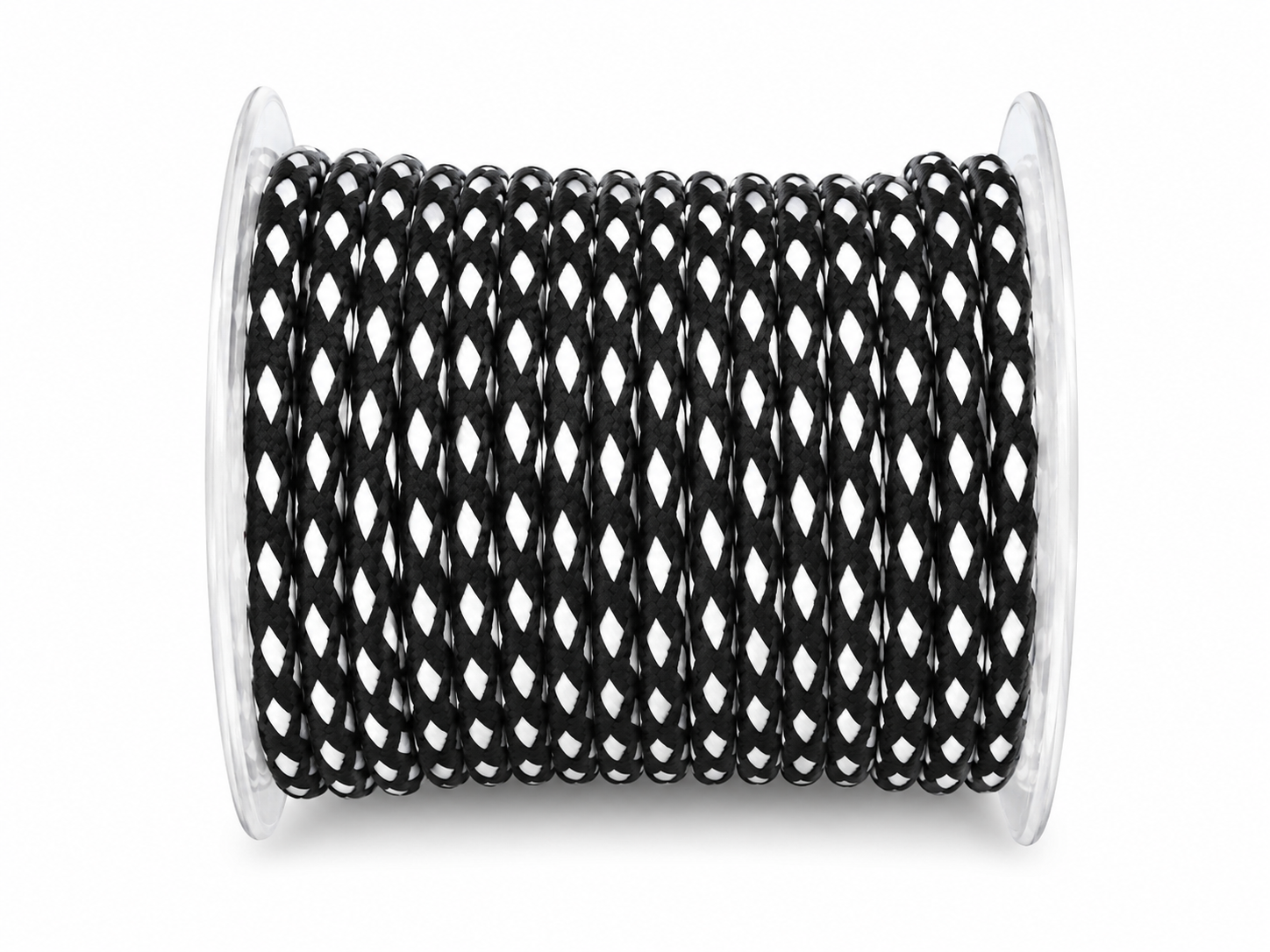 Bobine de ficelle tressée noire et blanche