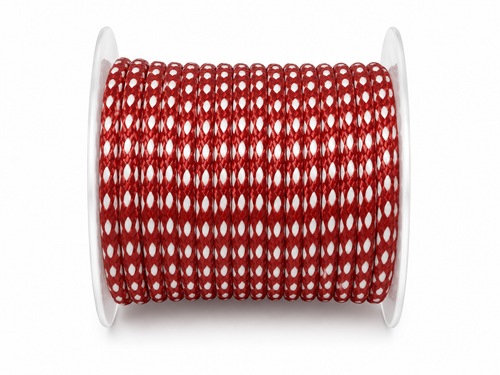 Bobine de ficelle tressée rouge et blanche
