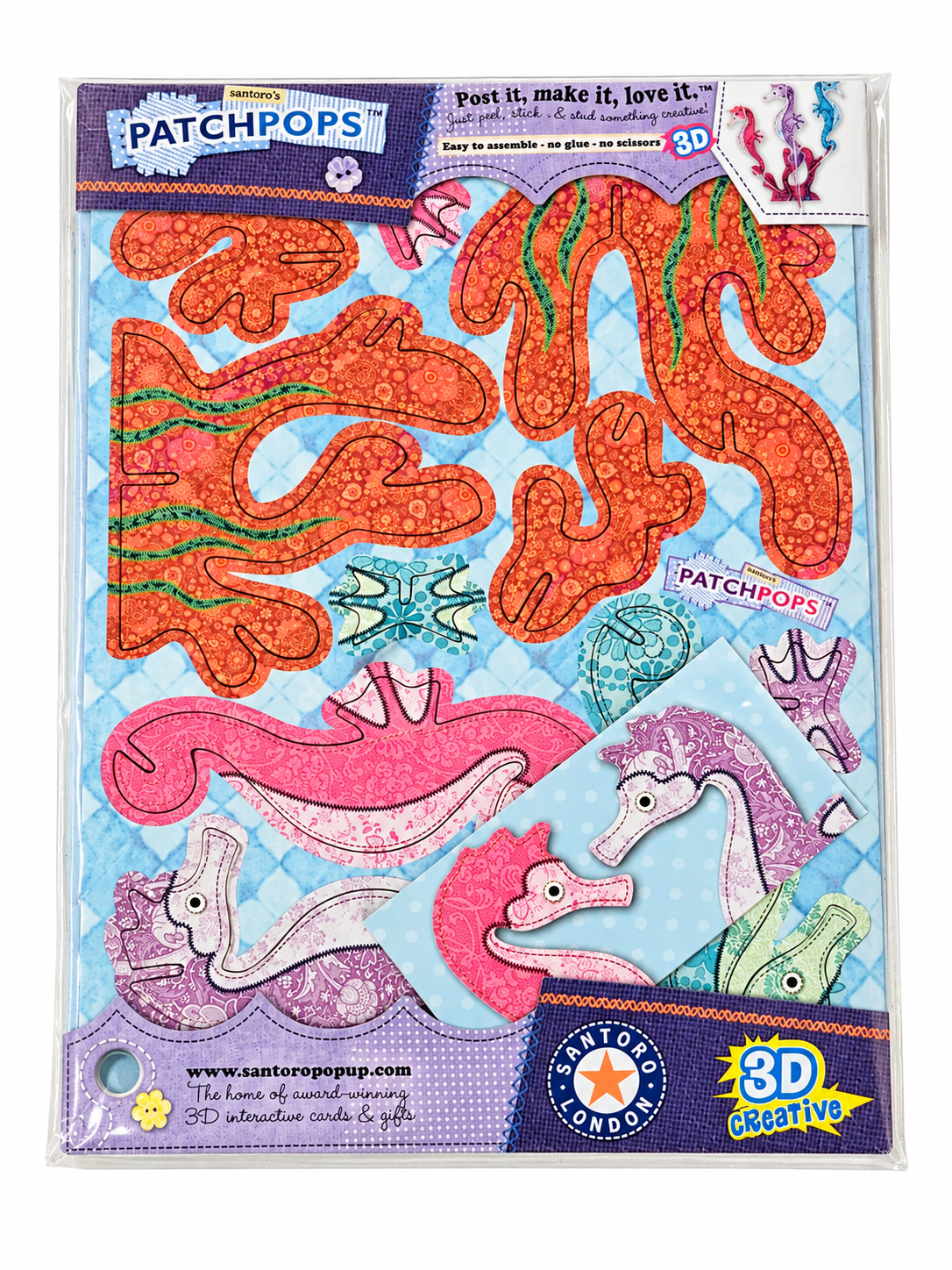 Kit créatif 3D Santoro PatchPops – Hippocampes