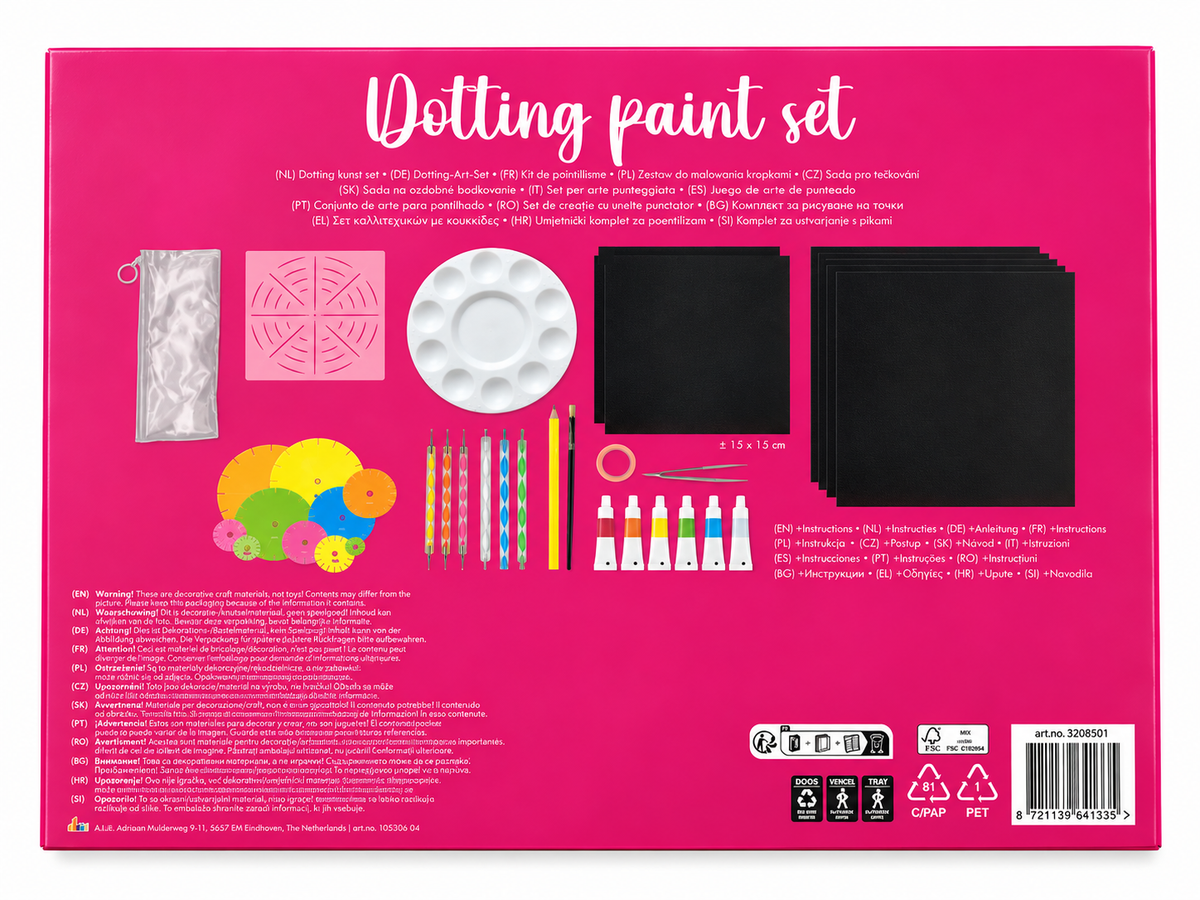 Kit de peinture pointilliste néon Craft World – Dotting Paint Set
