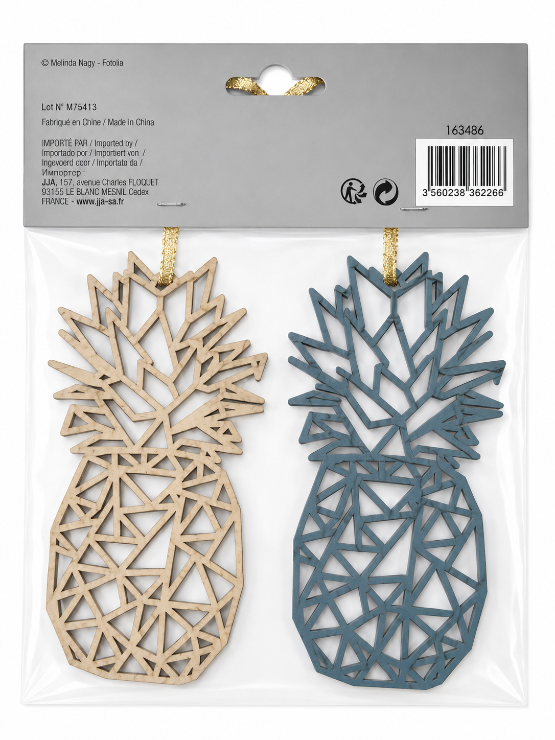 TANNENBAUM HOLZ ANANAS SCHWARZ/SILBER