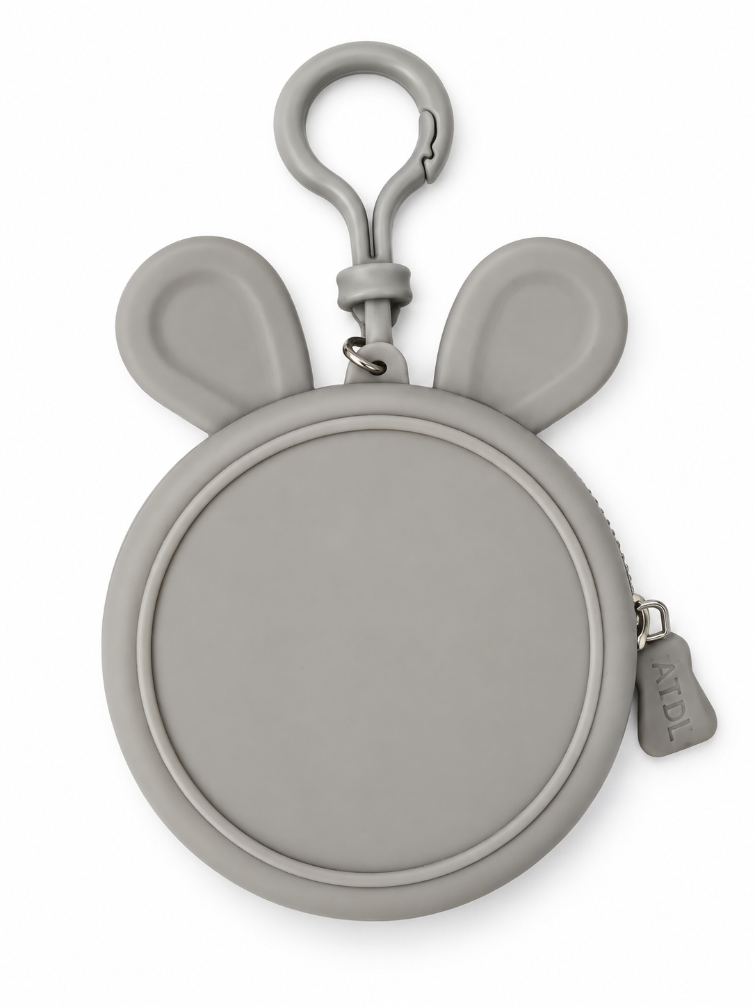 Porte-monnaie rond en silicone avec mousqueton – 8,5 cm – Plusieurs modèles