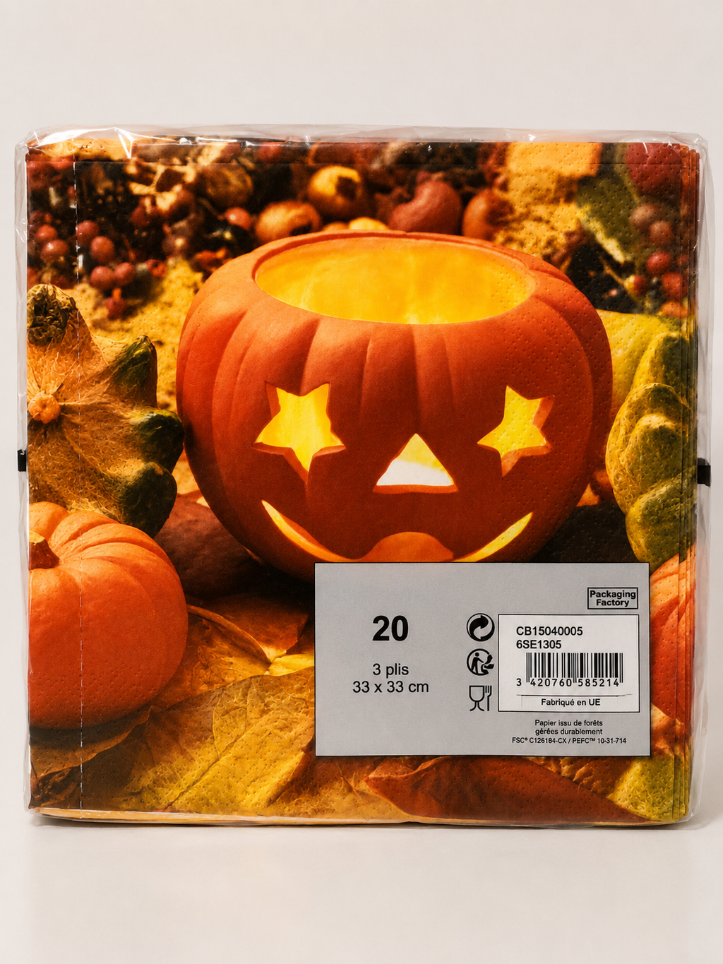 20 PAPIERSERVIETTEN HALLOWEEN KÜRBIS