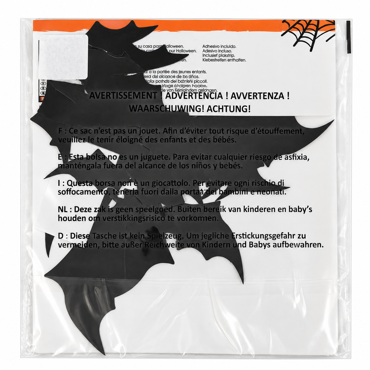 Chauves-souris décoratives à coller Halloween – Lot de 18