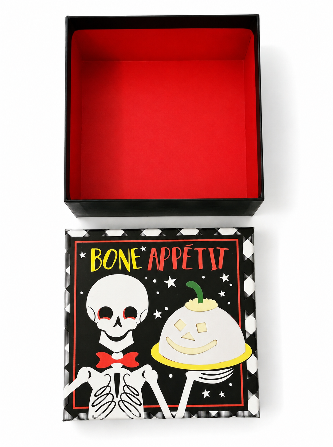 Boîte décorative Halloween « Bone Appétit » – Squelette – env. 12 × 6,5 cm