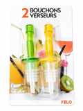 Lot de 2 bouchons verseurs pour bouteilles – Vert & jaune – YELO