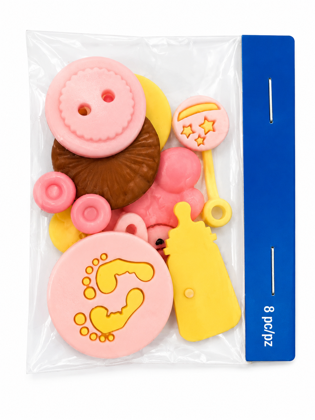 Lot de 8 boutons décoratifs fantaisie – Thème Bébé