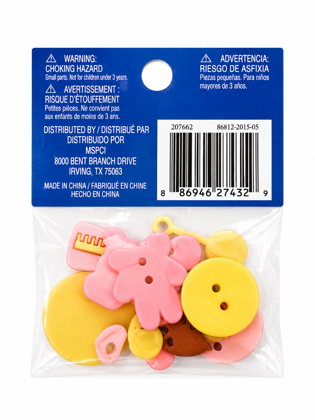 Lot de 8 boutons décoratifs fantaisie – Thème Bébé