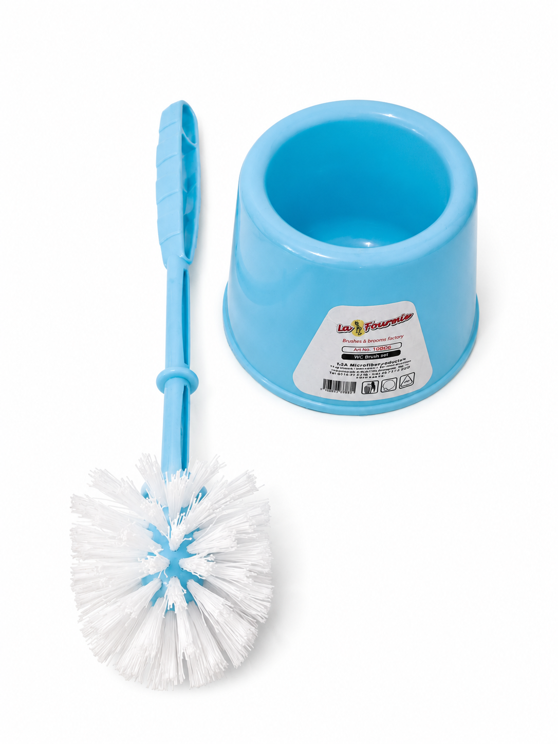 Brosse WC avec support – Bleu ou rose