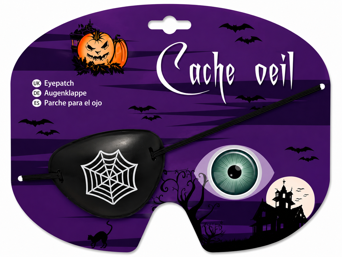 PLASTIC EYE PATCH SPIDER WEB DESIGN