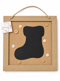SCHIEFERTAFEL HOLZ STOFF WEIHNACHTSSTIEFEL