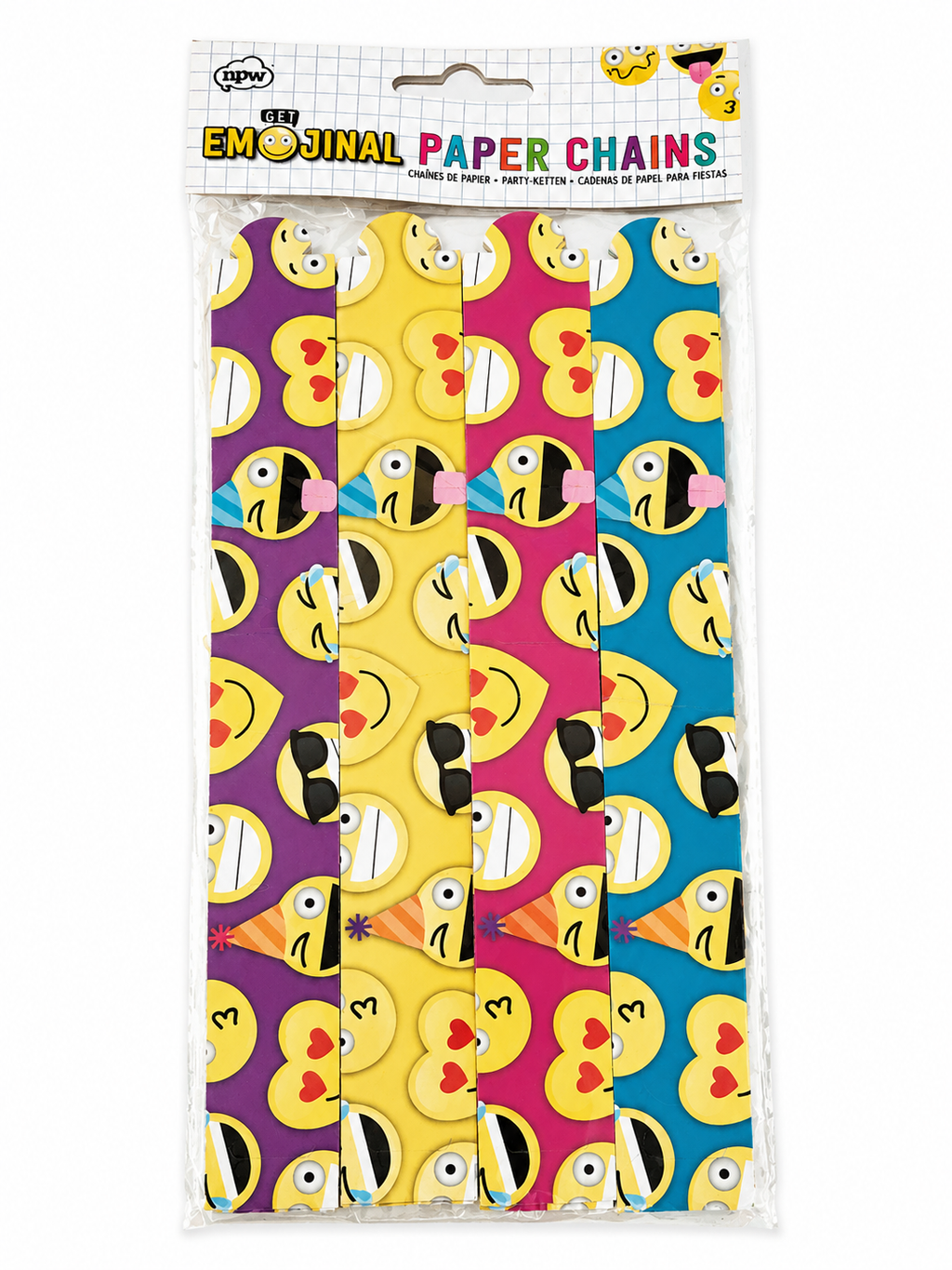 Kit de 40 chaînes en papier Emoji – Décoration de fête