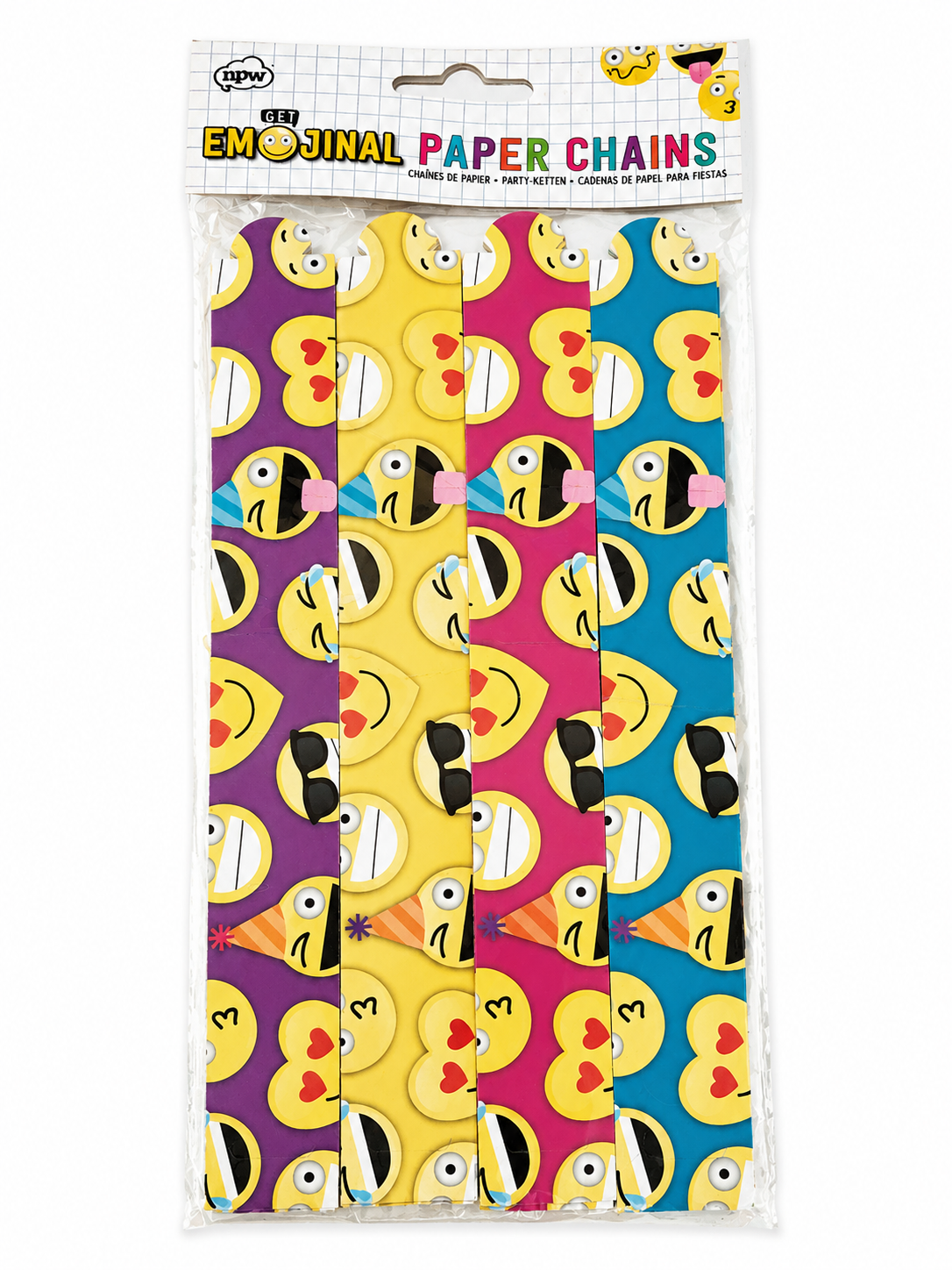 Kit de 40 chaînes en papier Emoji – Décoration de fête
