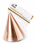 ROSE GOLD PARTY HAT PACK OF 6