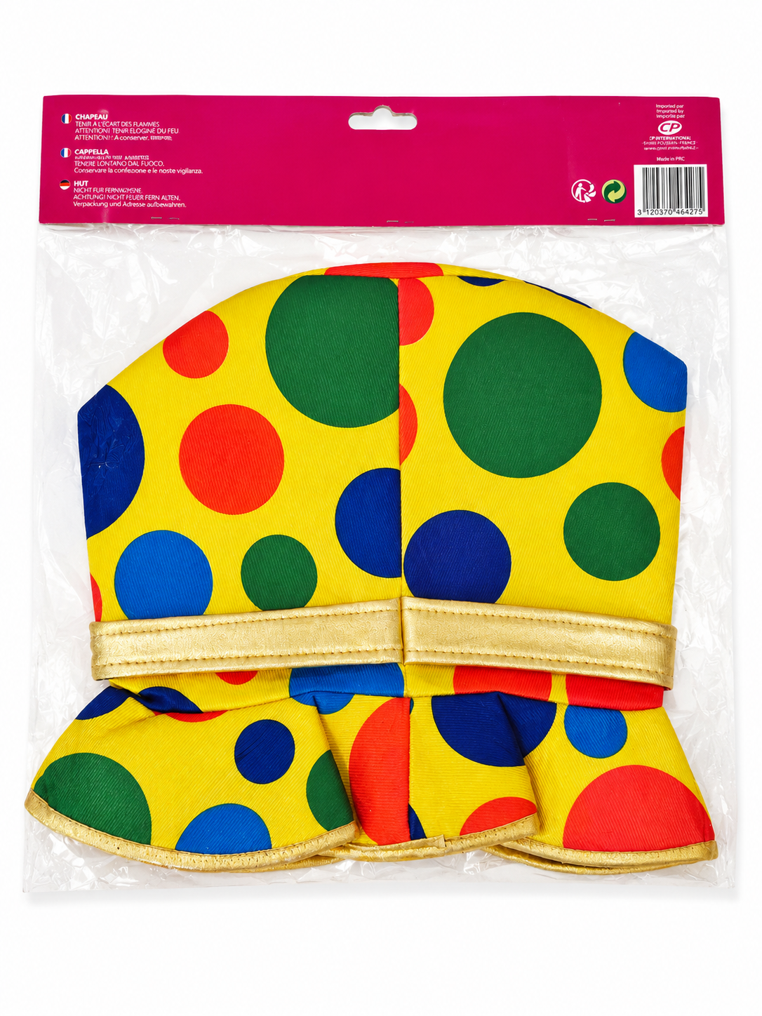 Chapeau de clown géant à pois multicolores – Festifolie