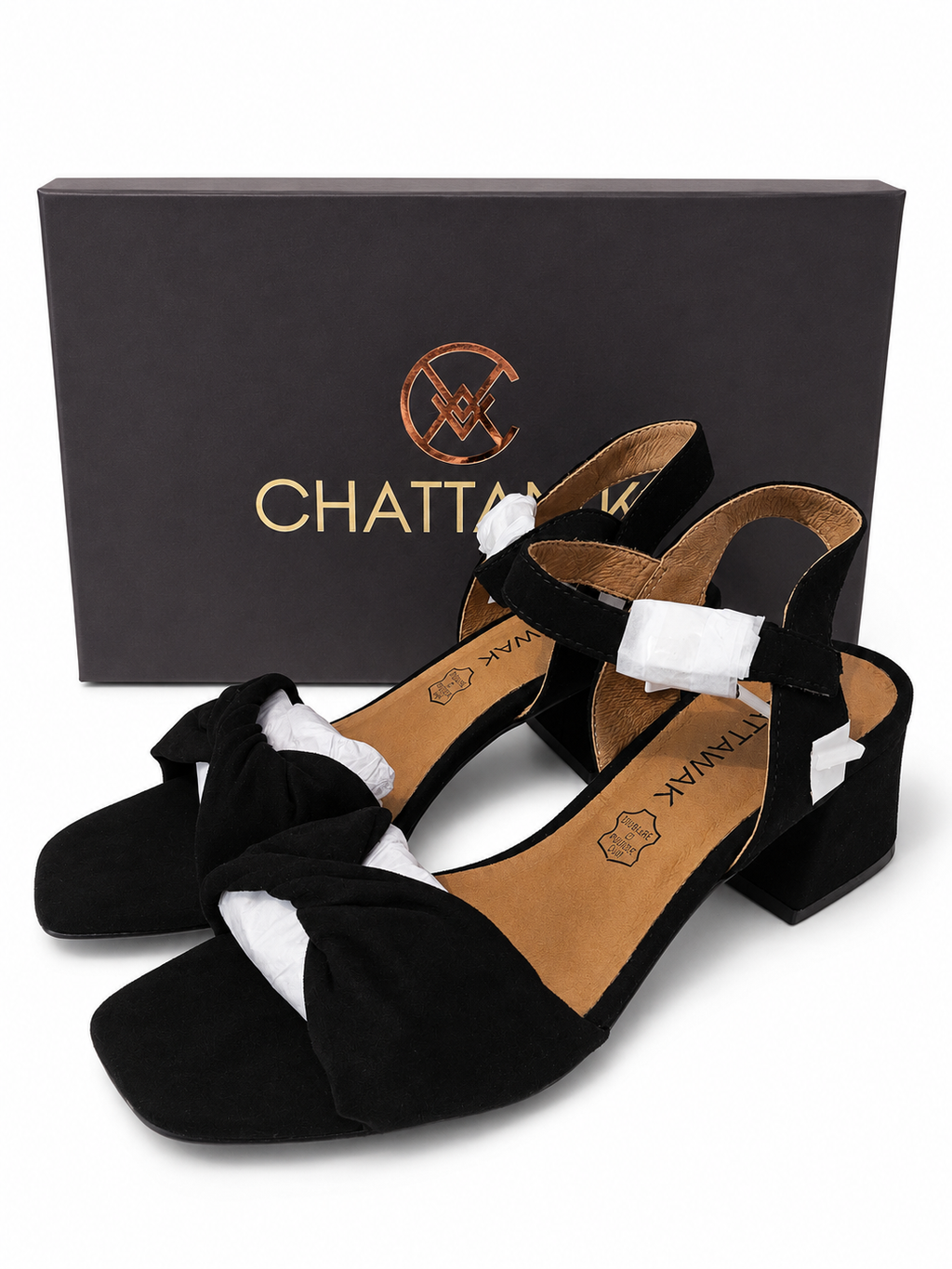 Sandales femme noires à talon – CHATTawak – Du 36 au 41