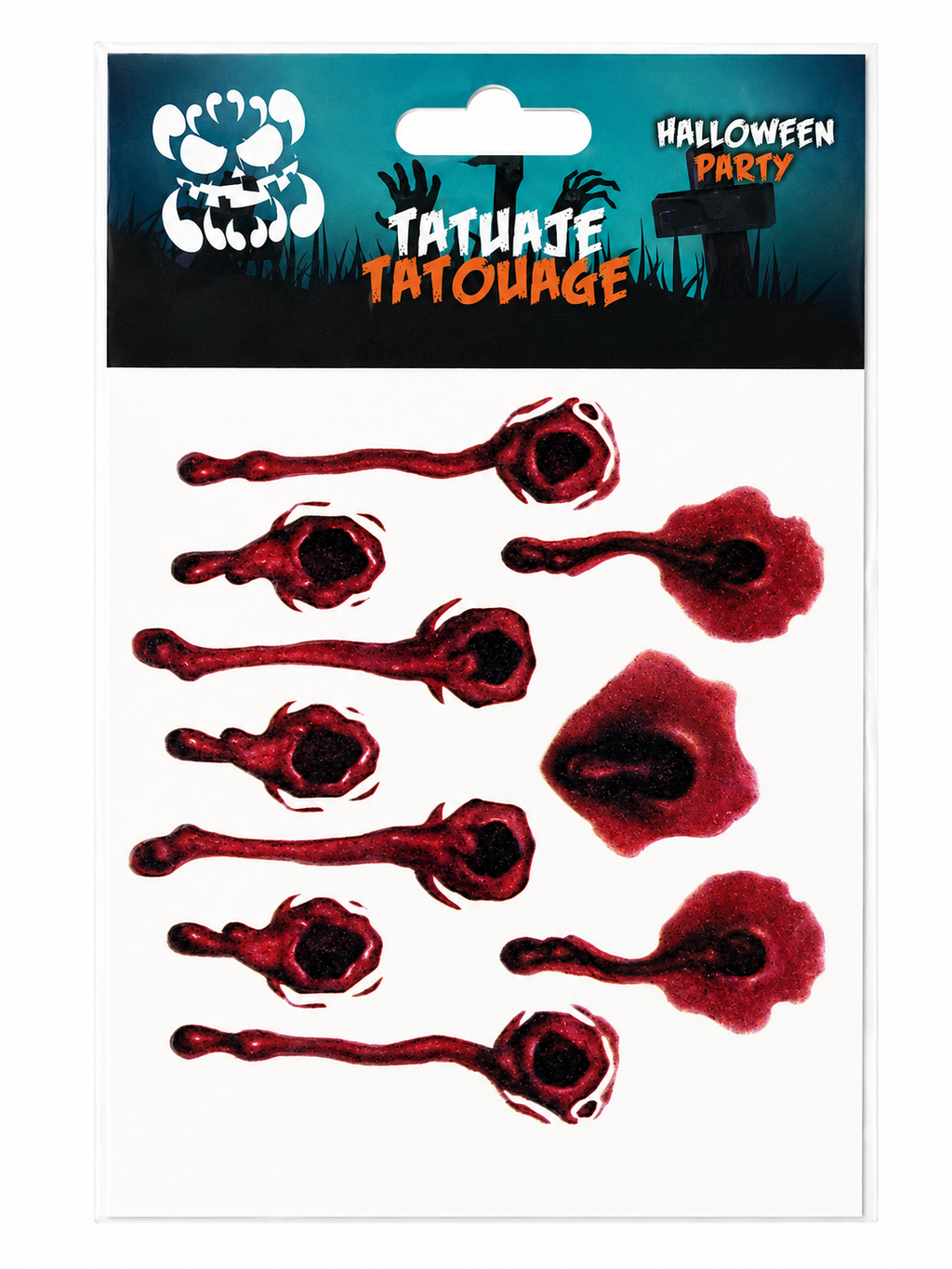 Tatouages temporaires Halloween – Effets blessures sanglantes
