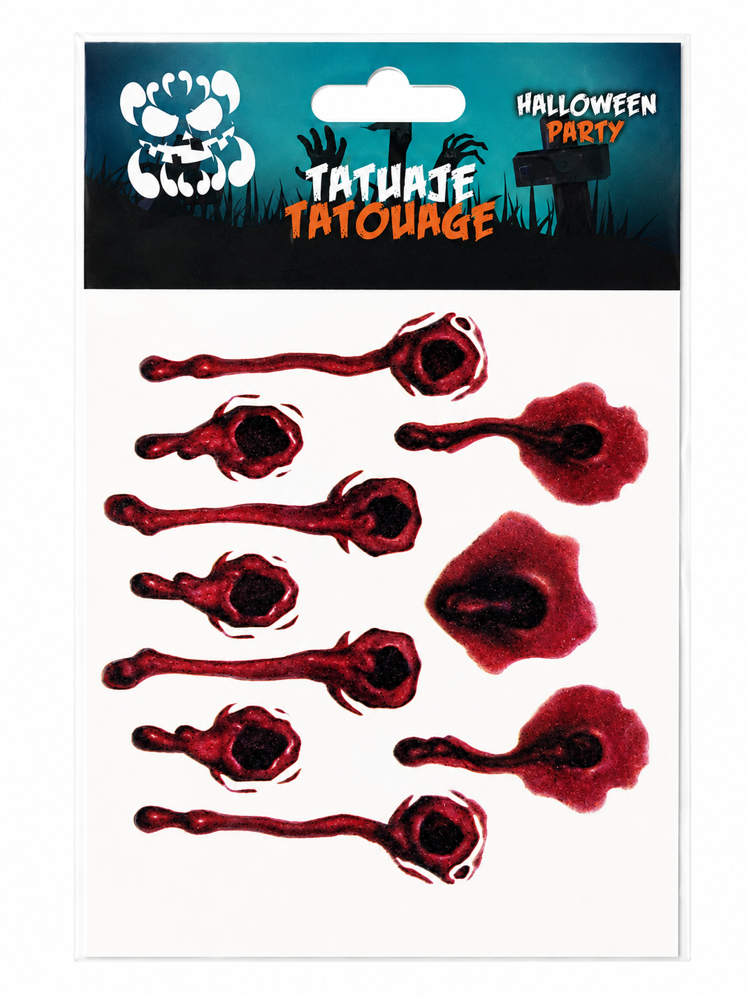 Tatouages temporaires Halloween – Effets blessures sanglantes