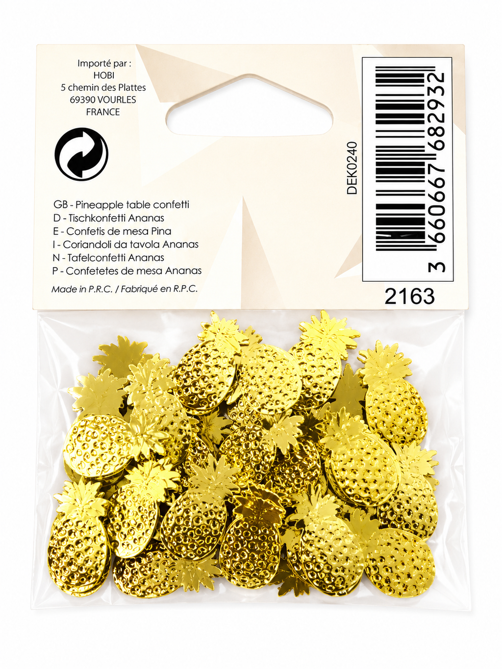 ANANAS TISCHKONFETTI GOLD
