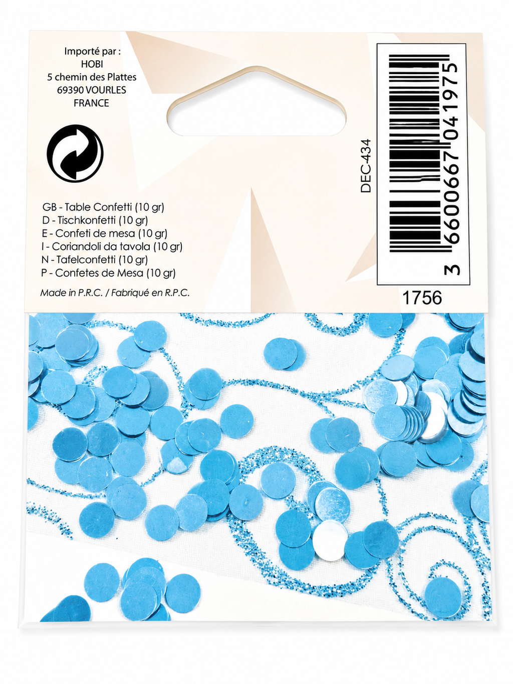 TISCHKONFETTI 10 GR RUND BLAU