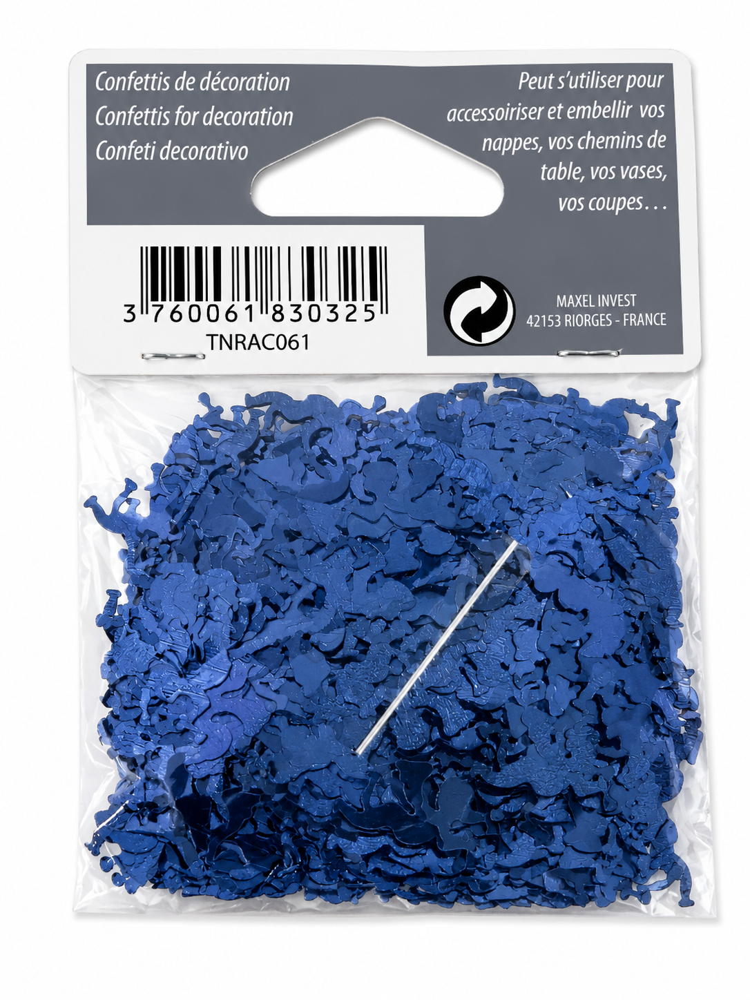 Confettis décoratifs bleus en forme d'ange