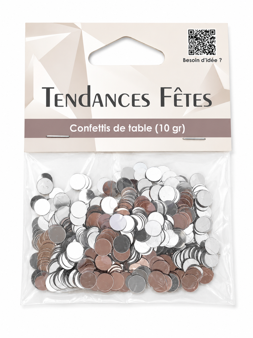 Confettis de table ronds argentés