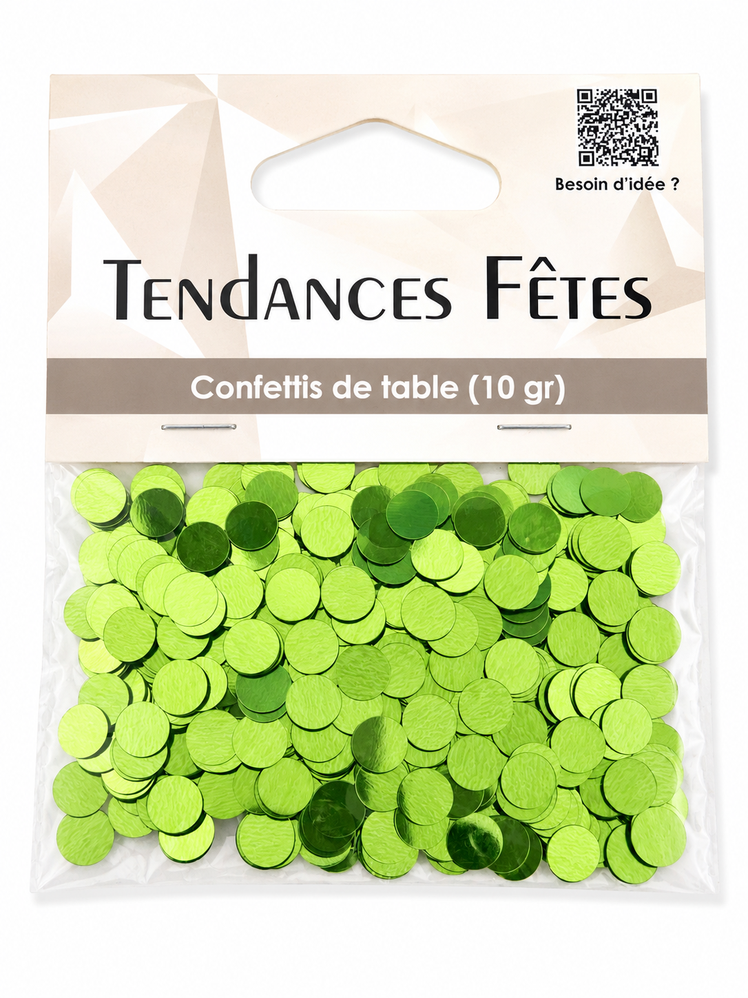 TABLE CONFETTI 10 GR ROUND GREEN
