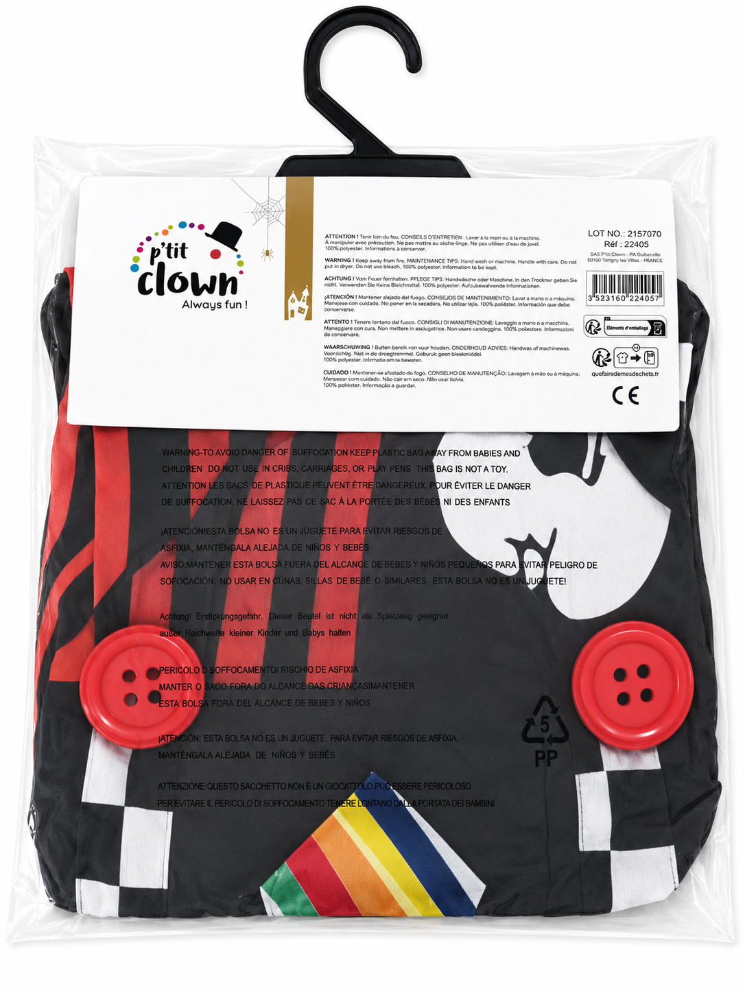 Costume Clown Horreur enfant – Combinaison