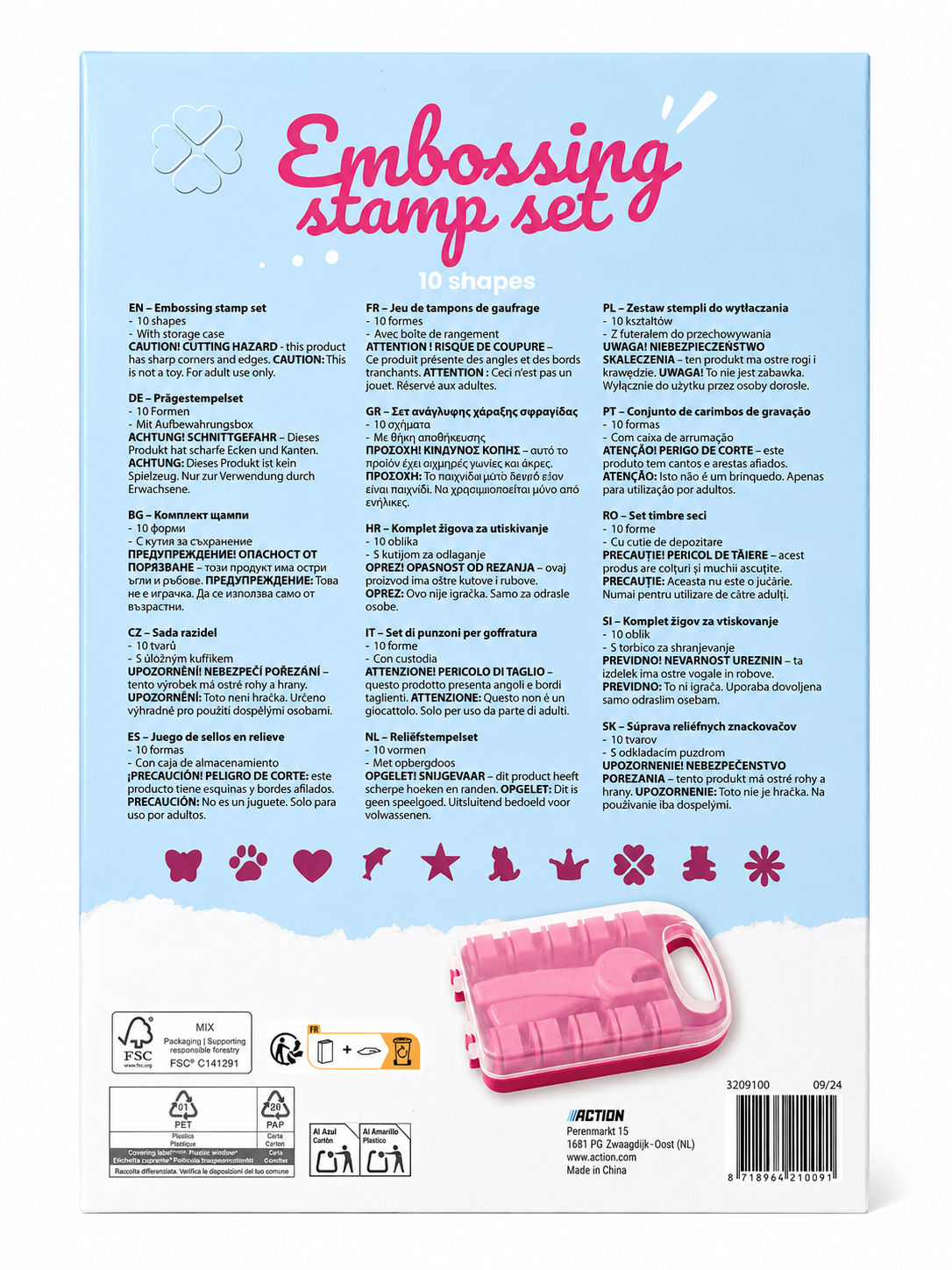 Jeu de tampons de gaufrage – 10 formes avec boîte de rangement