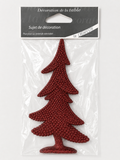 Sujet de décoration de table Sapin pailleté rouge