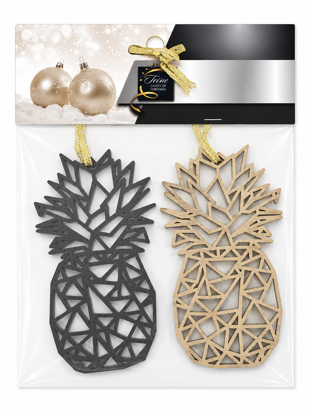 SCHWARZE/GOLDENE ANANAS ALS WEIHNACHTSBAUMSCHMUCK