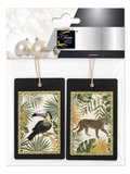 Lot de 2 suspensions décoratives Tropicales – Toucan & Léopard