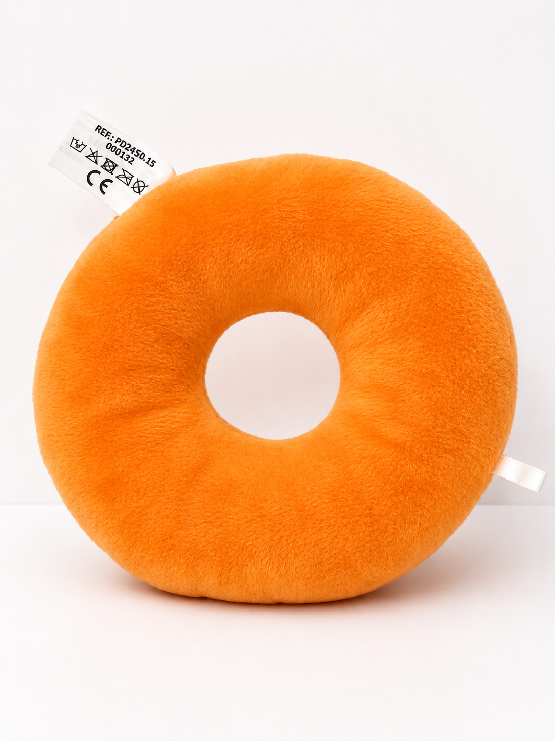 Peluche Donut orange avec glaçage coloré