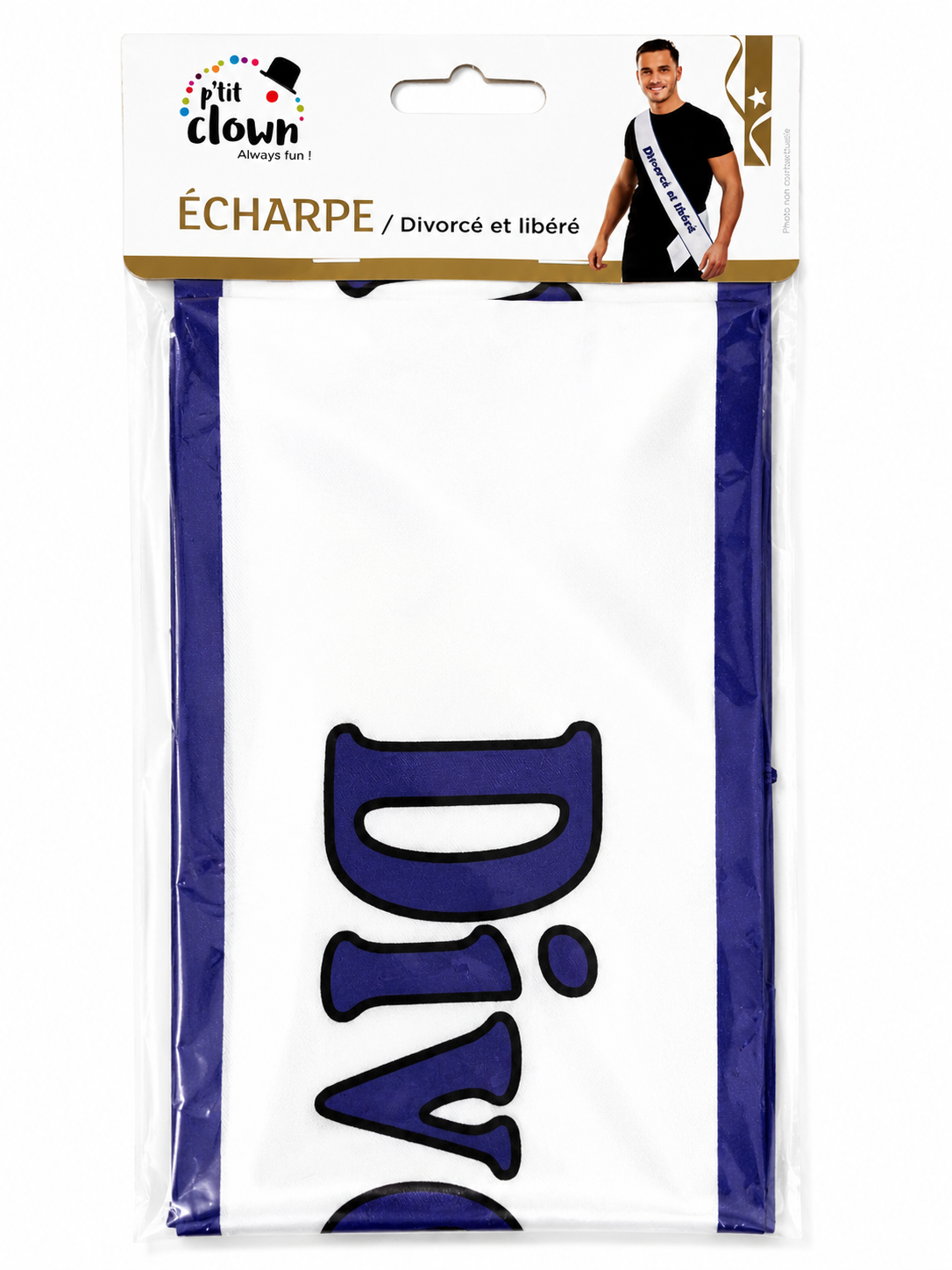 Écharpe « Divorcé et libéré » – P’tit Clown